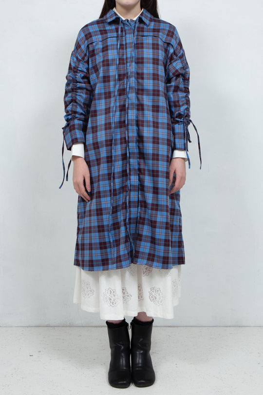 Drawstring Sleeve One-piece Coat