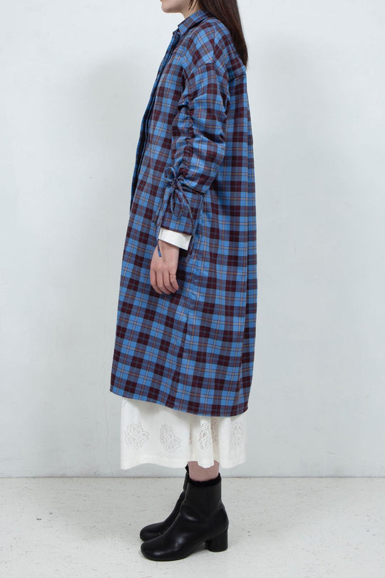 Drawstring Sleeve One-piece Coat