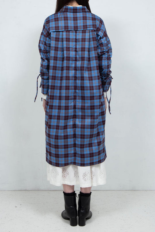 Drawstring Sleeve One-piece Coat