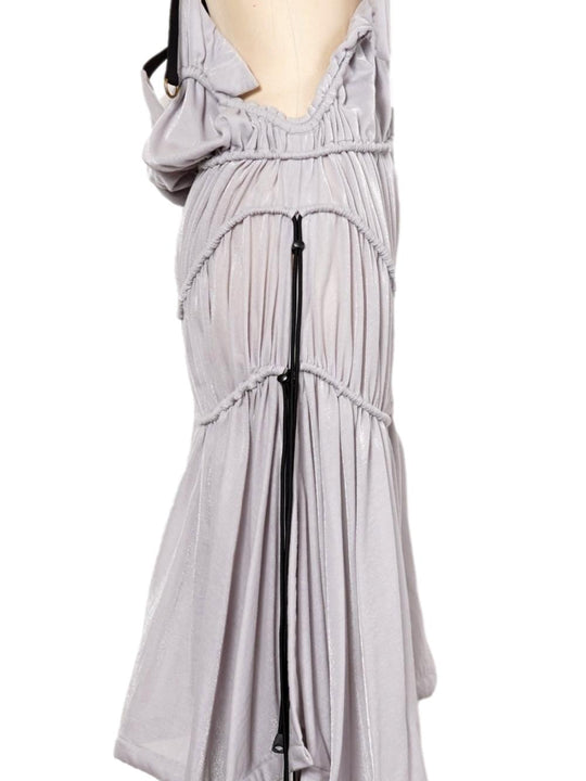 String Gathered Onepiece Gray