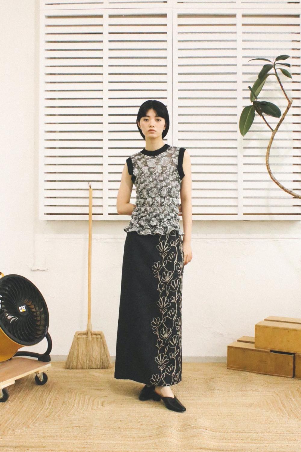 Water surface Jacquard Tops