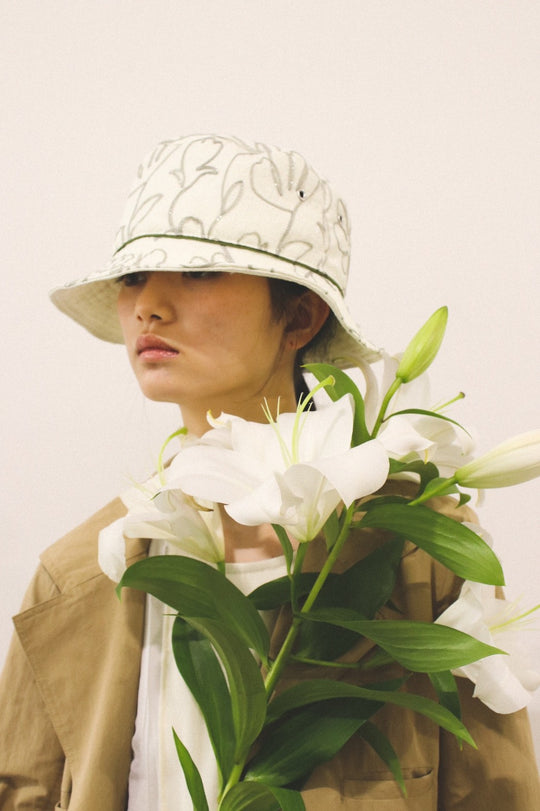 Flower Embroidery Bucket hat