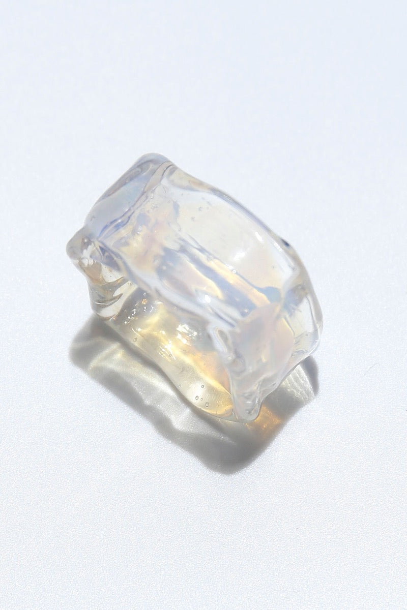 Ripple ring square opal