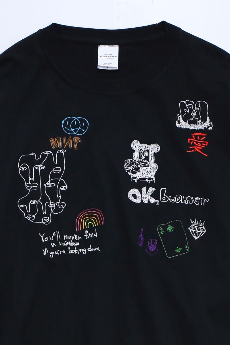 His scribble BIG L/S TEE