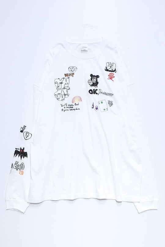 His scribble BIG L/S TEE