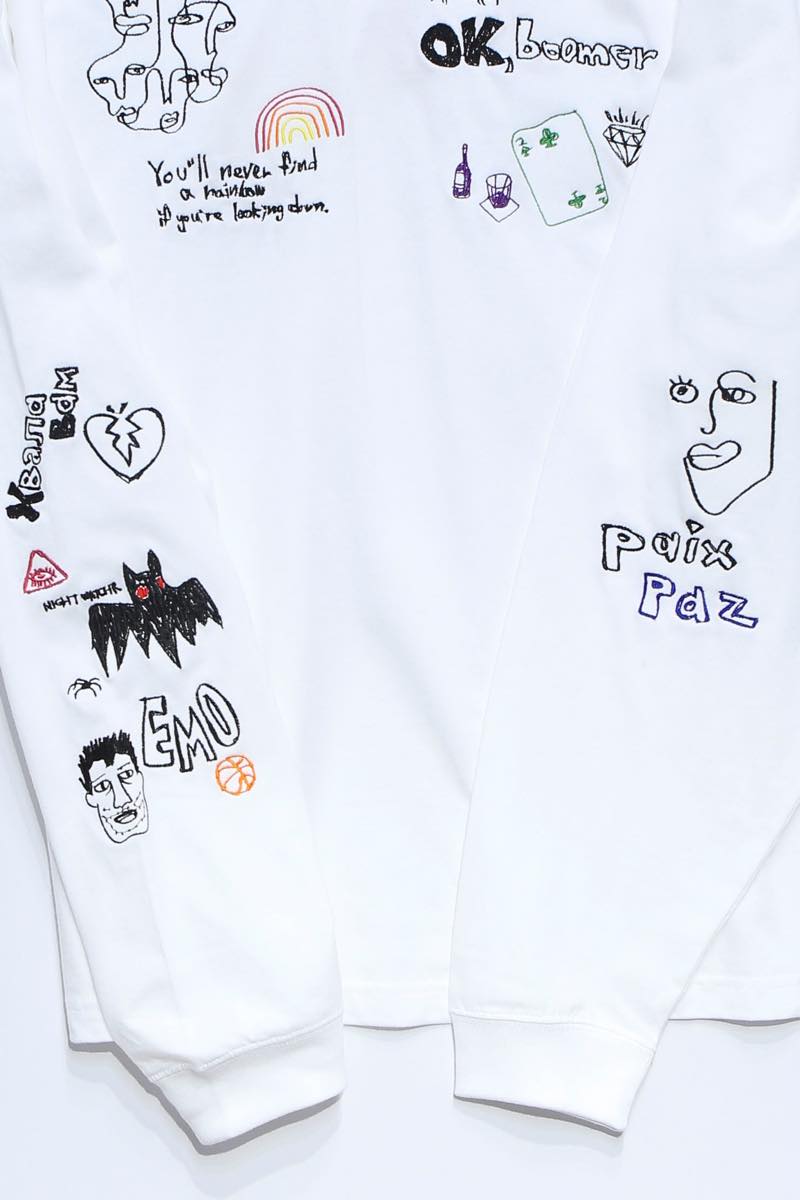 His scribble BIG L/S TEE