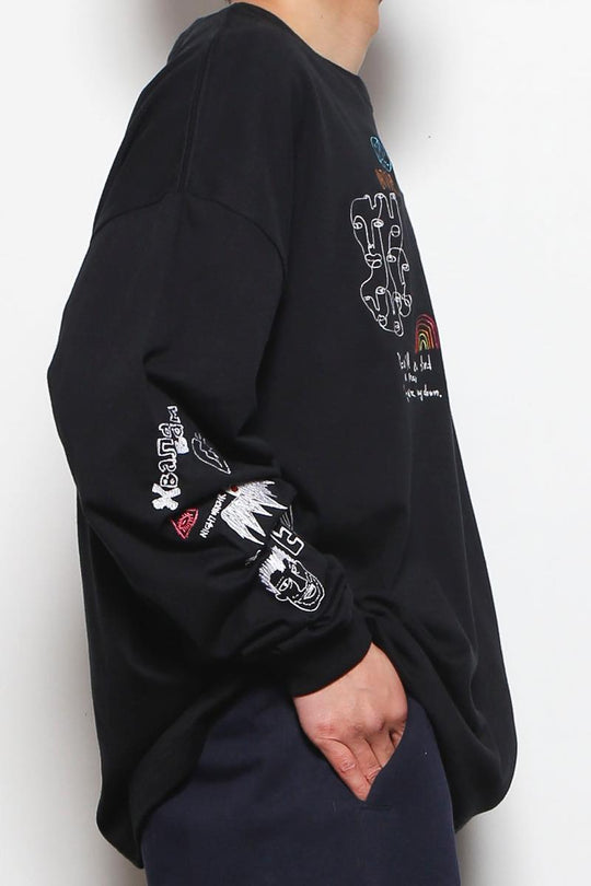 His scribble BIG L/S TEE