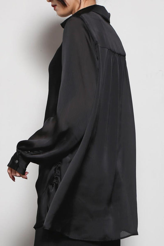 ドレープシャツ BLACK
