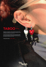White Heart Earring