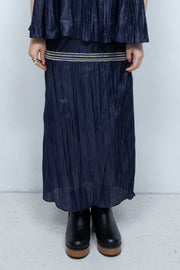 embroidered lines skirt