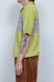 Chain Knit Polo Shirt CHARTREUSE GREEN