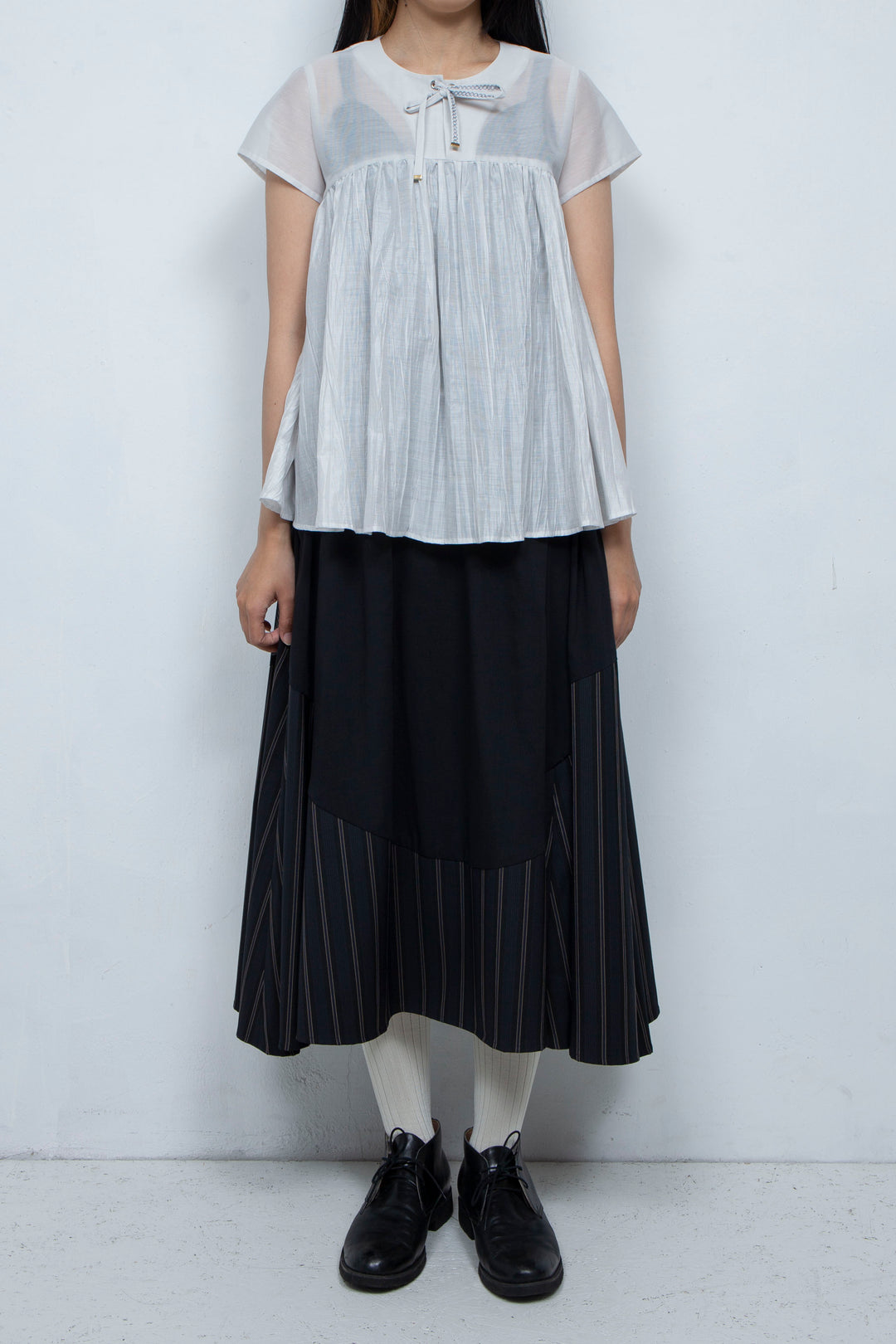 pleated flared tops