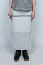 embroidered lines skirt
