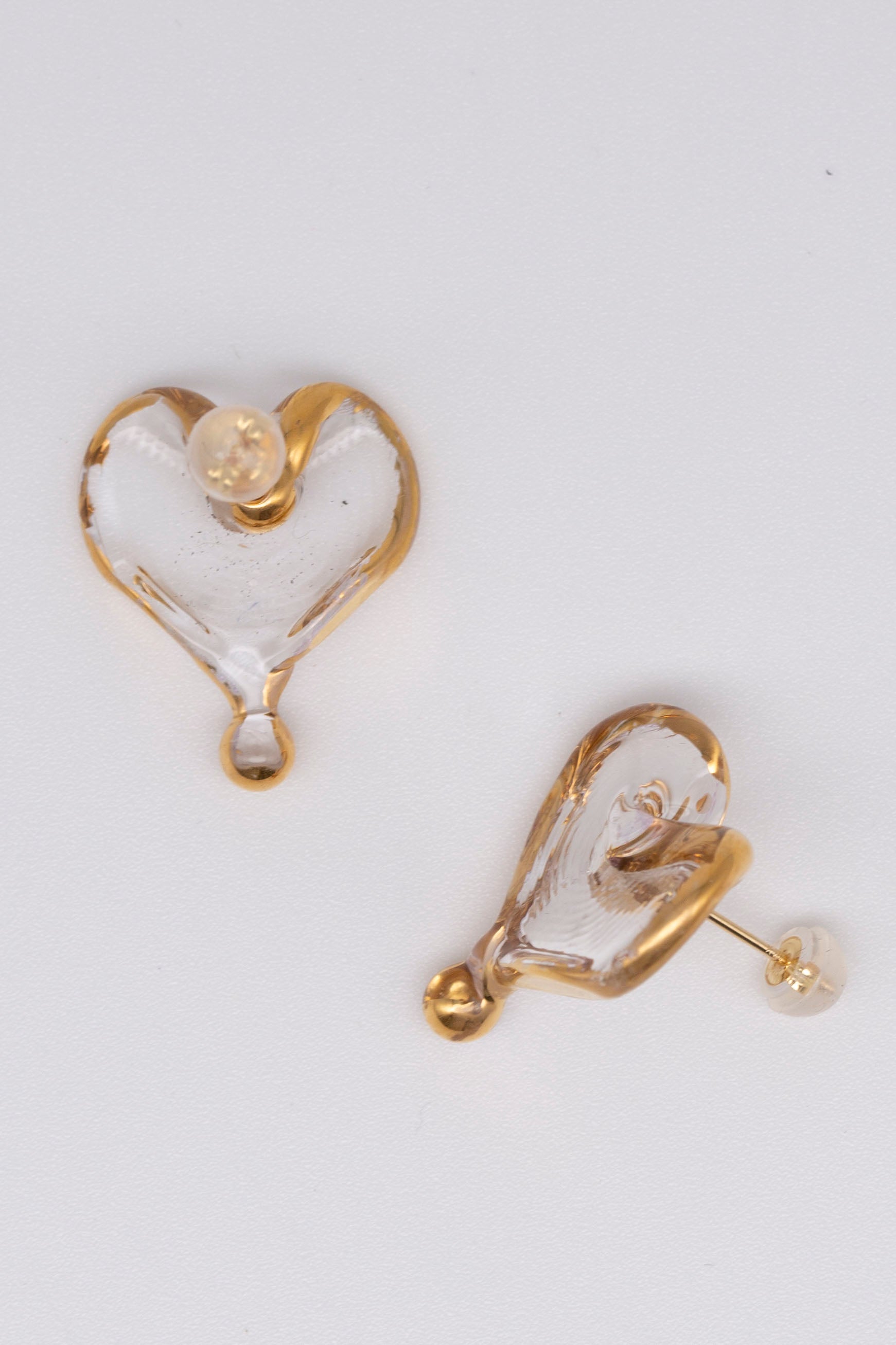 ohajiki pieced heart drop / ガラスジュエリーブランドLuce