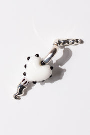 White Heart Earring