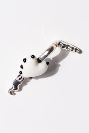 White Heart Earring