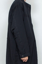 Cotton Poplin Fishtail Coat Black