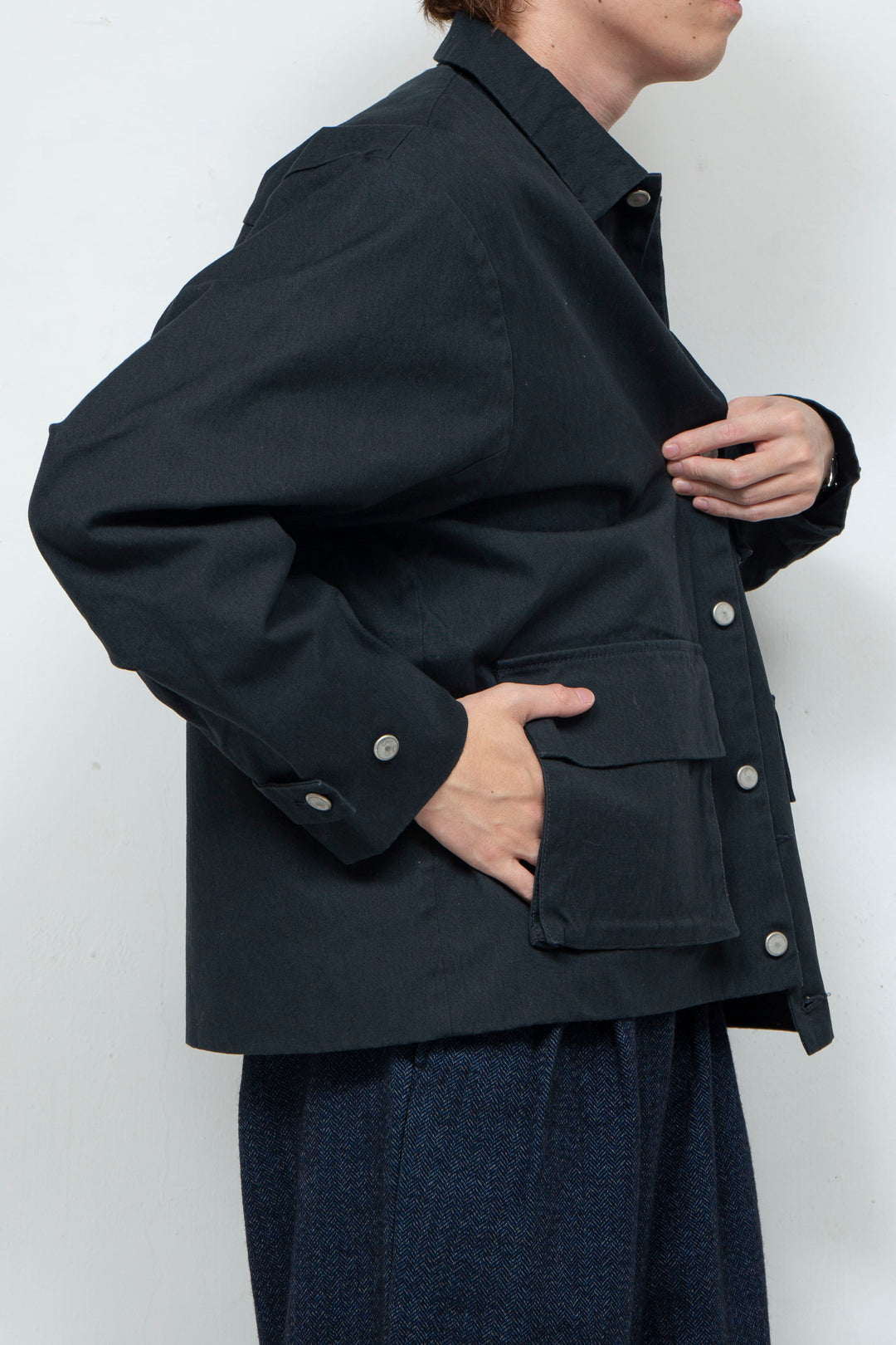 Double Canvas Blouson Dark Green