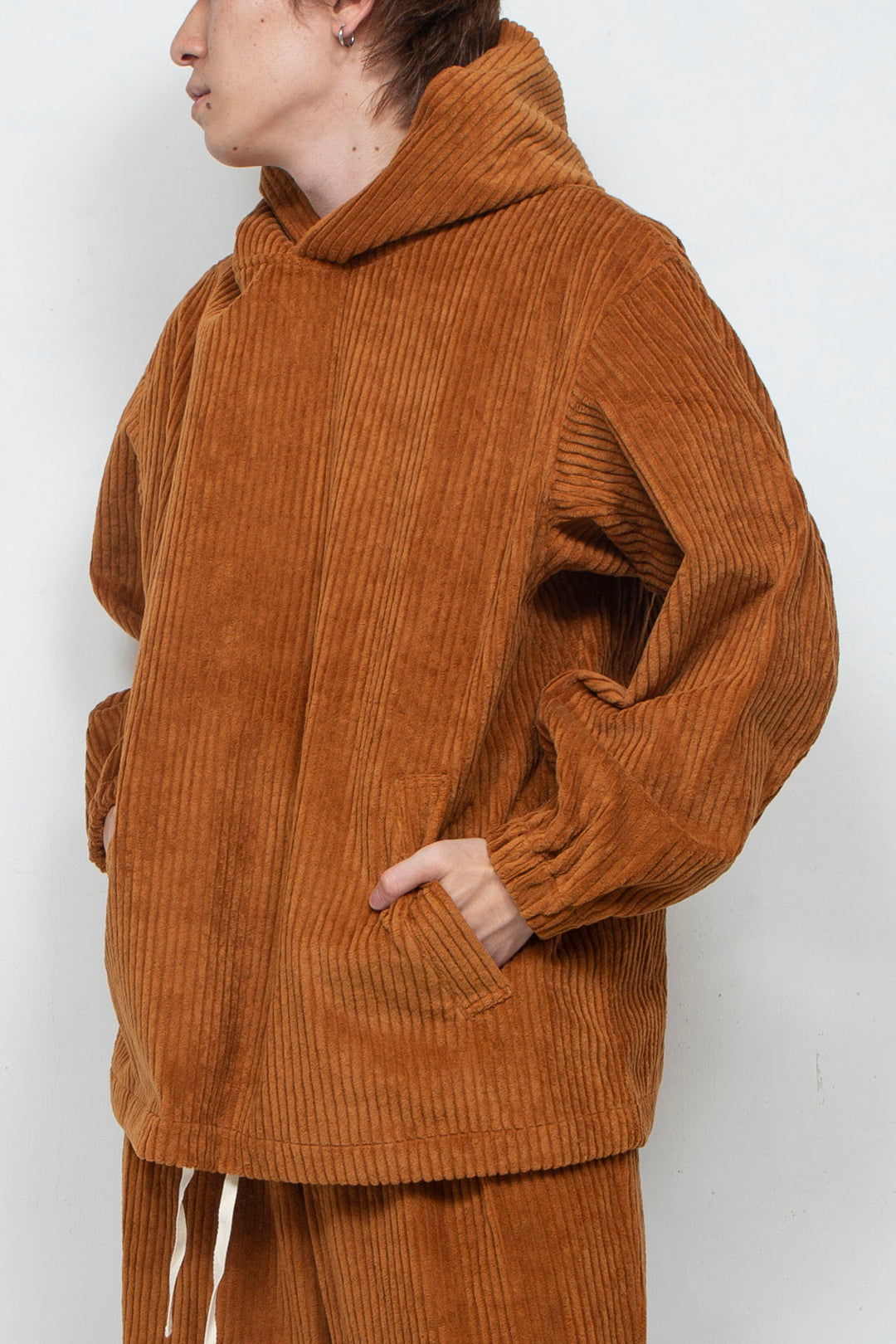 Corduroy Hoodie Camel