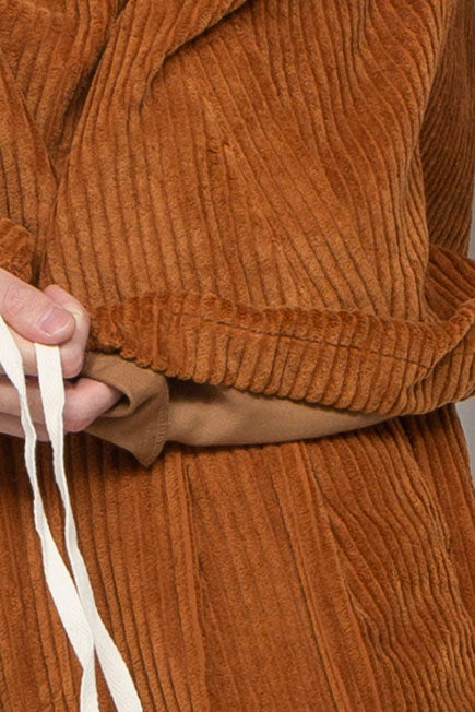 Corduroy Hoodie Camel