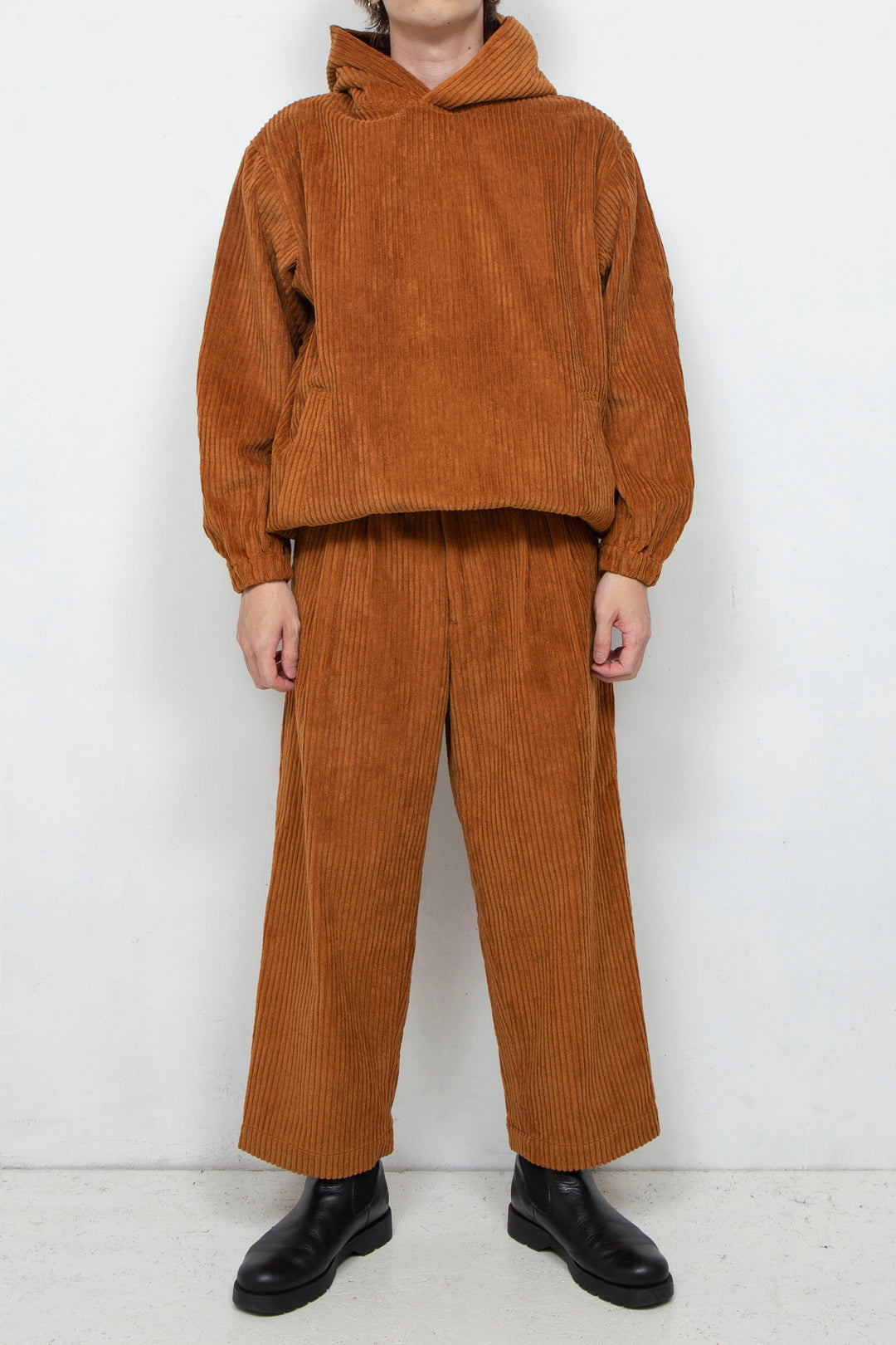 Corduroy Hoodie Camel