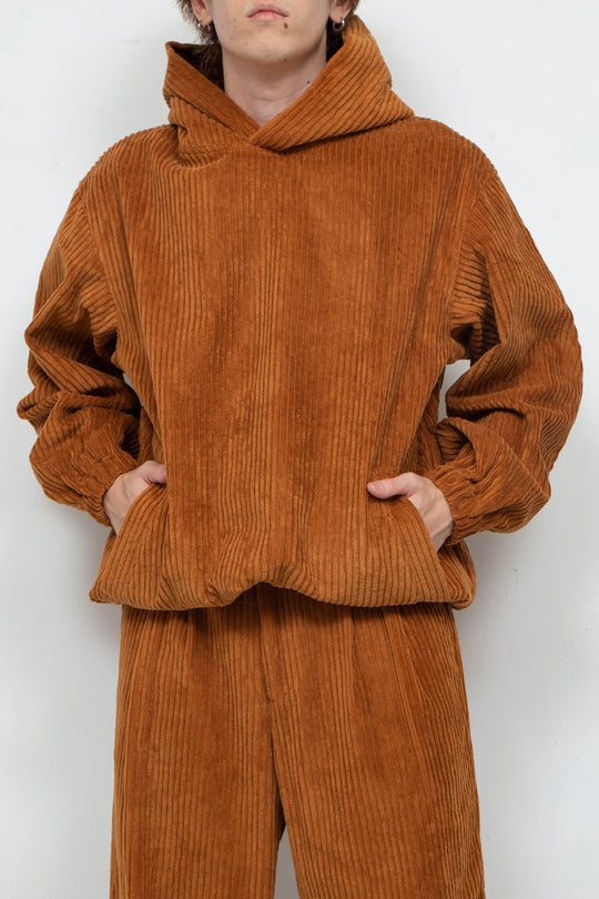 Corduroy Hoodie Camel