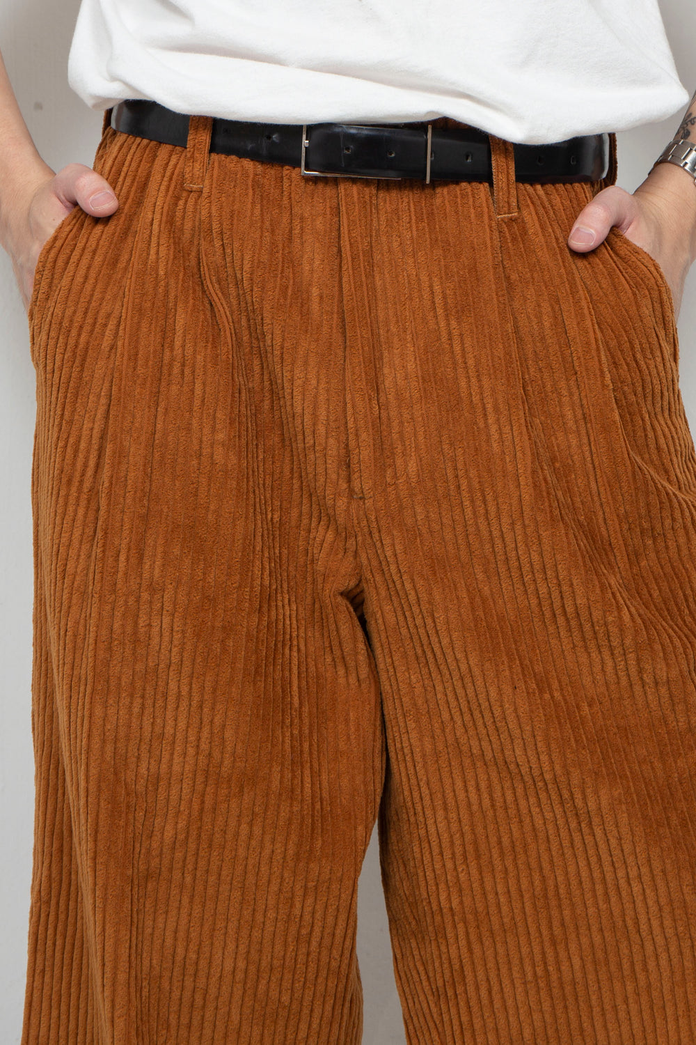 Corduroy 2tuck Pants Camel