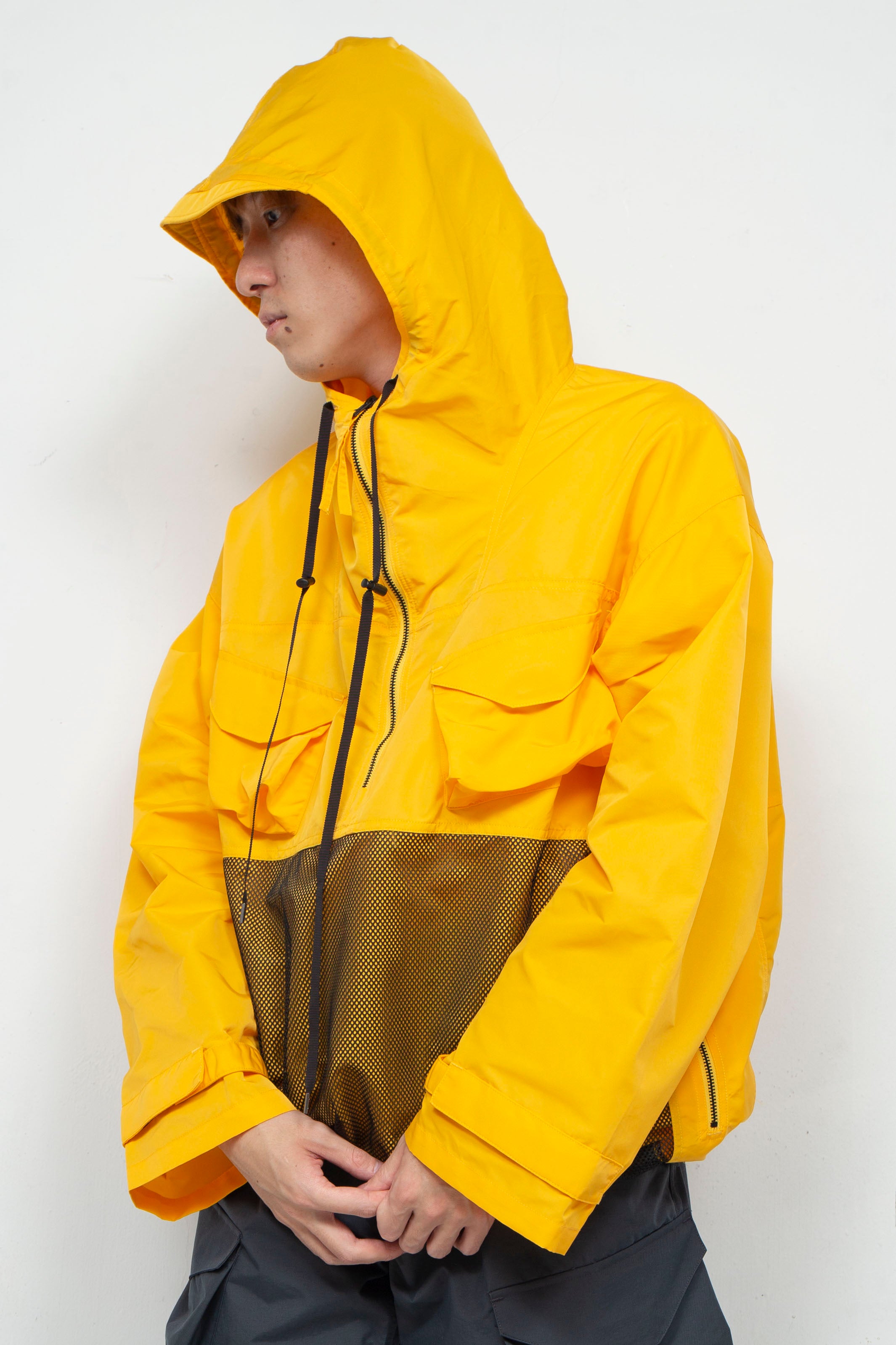 ジャケット・アウター SakiM DEFORMATION NAVY DECK ANORAK BLOUSON YELLOW / HUMIS