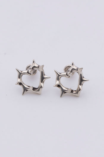 Thorny Heart Earrings silver BHE1