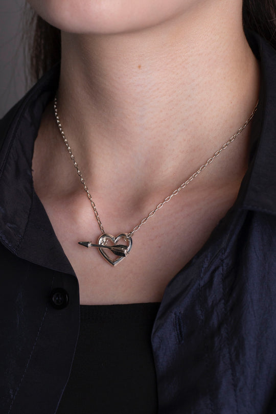 heart & arrow necklace silver BHN6