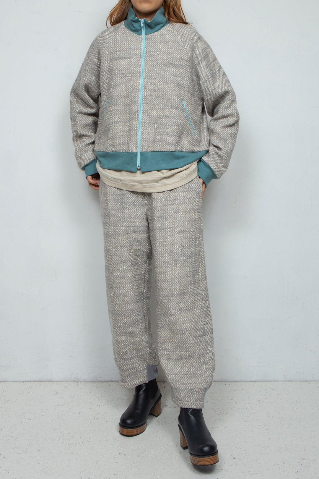 wool track pants Grey