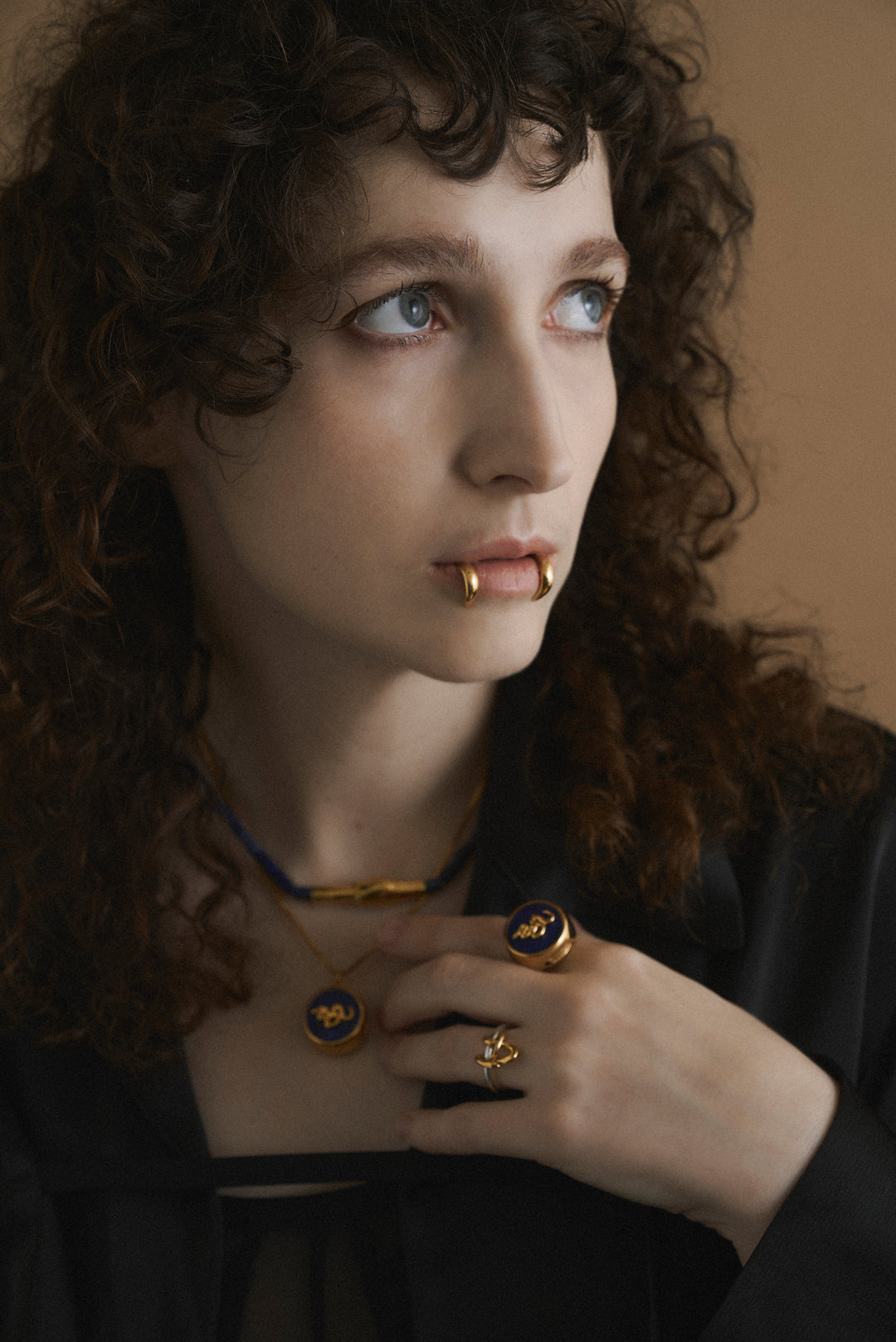 Lip ring：Fangs / Silver