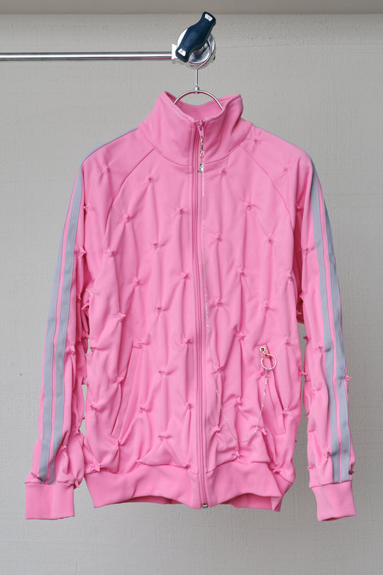 SHIBORI DISTORTION TRACK JKT W/CHARMS PINK