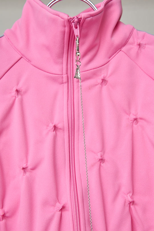 SHIBORI DISTORTION TRACK JKT W/CHARMS PINK