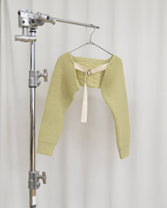 FAD distortion Wave sleeve crop knit tea green