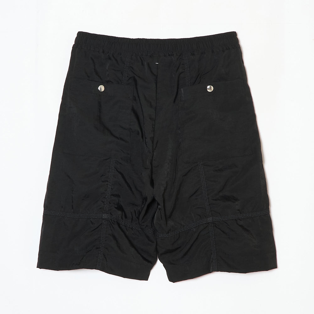PUCKERING NYLON SHORTS BLACK