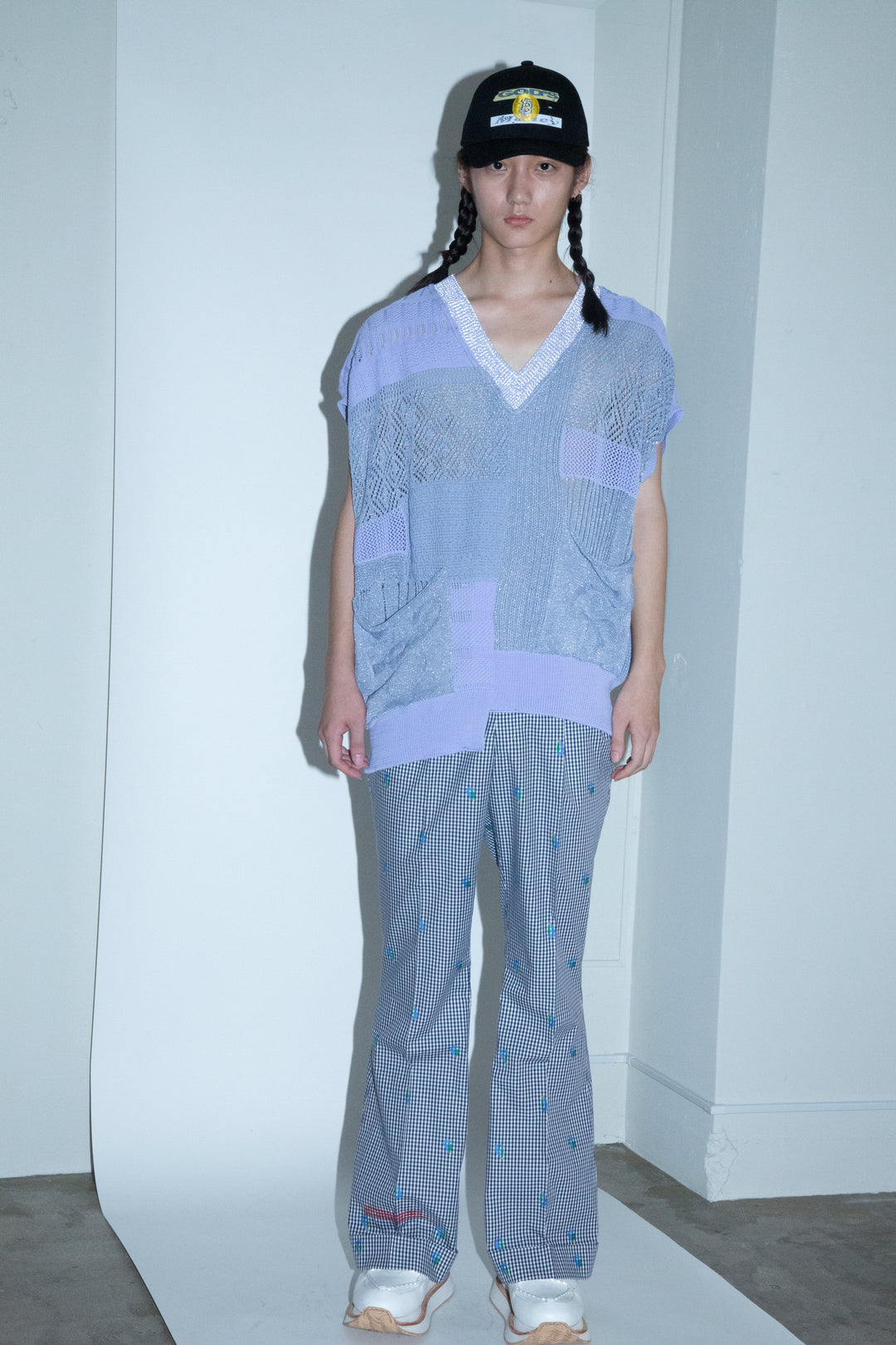 先行予約 CUT JACQUARD GINGHAM FLARE SLACKS