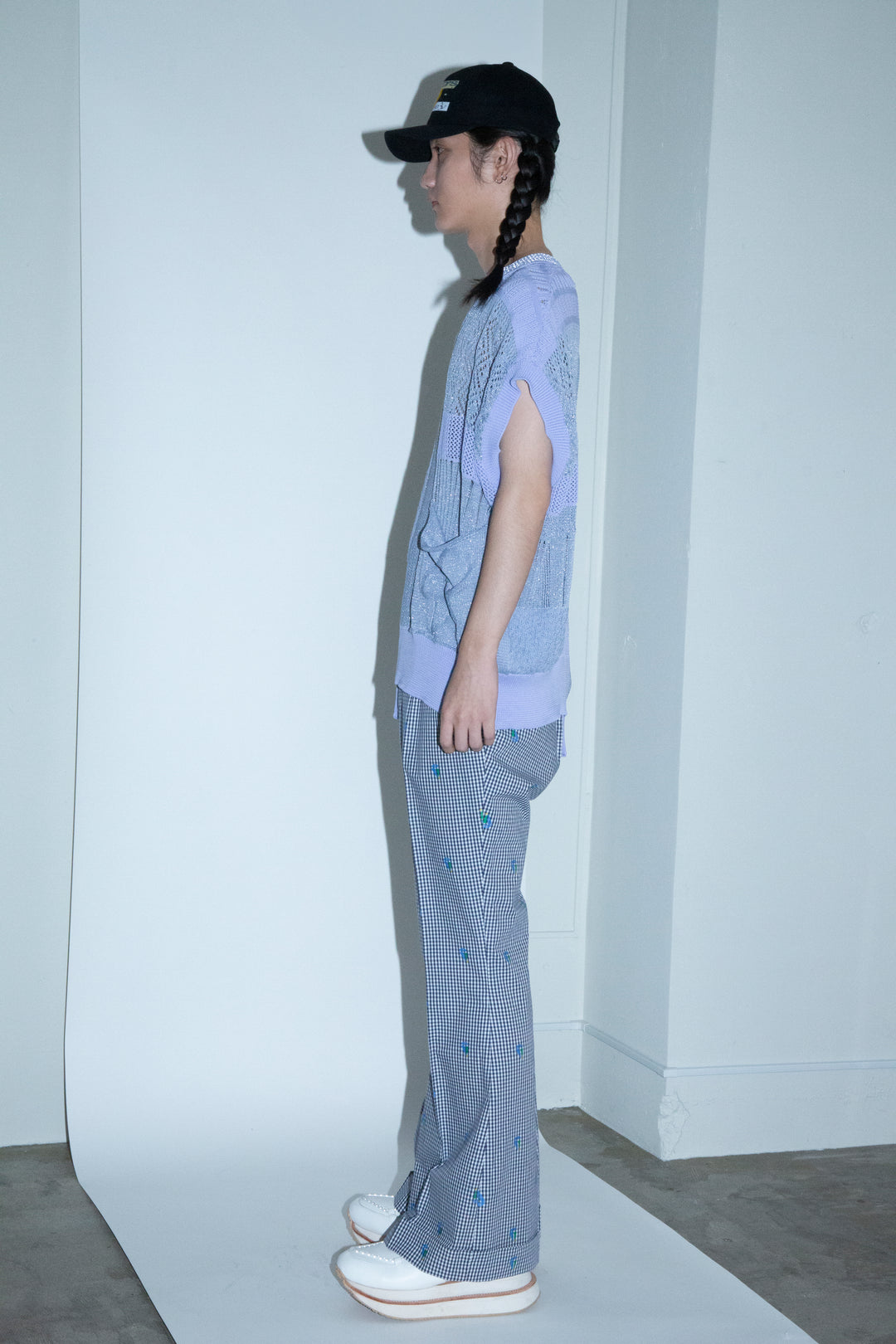 先行予約 CUT JACQUARD GINGHAM FLARE SLACKS