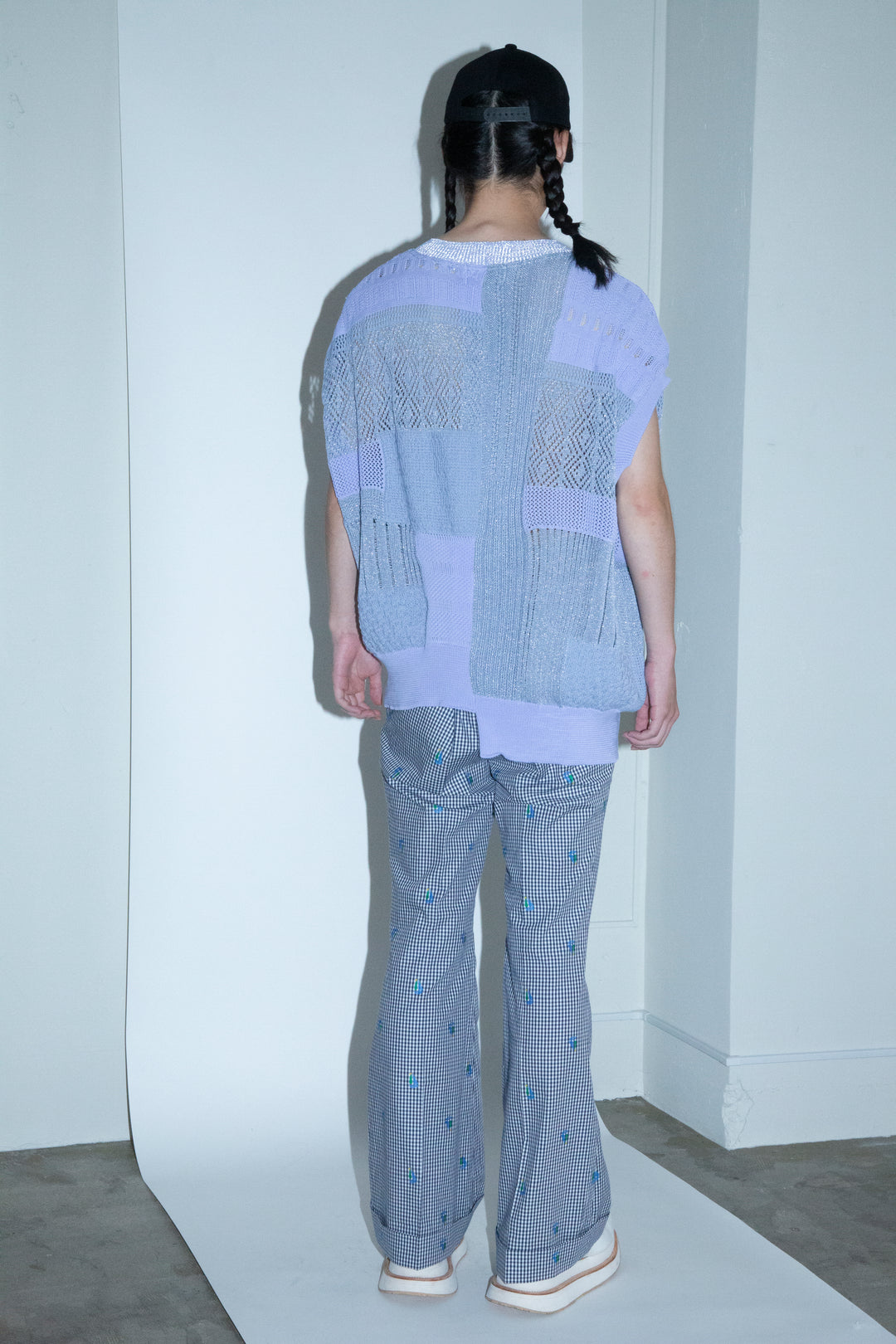 先行予約 CUT JACQUARD GINGHAM FLARE SLACKS