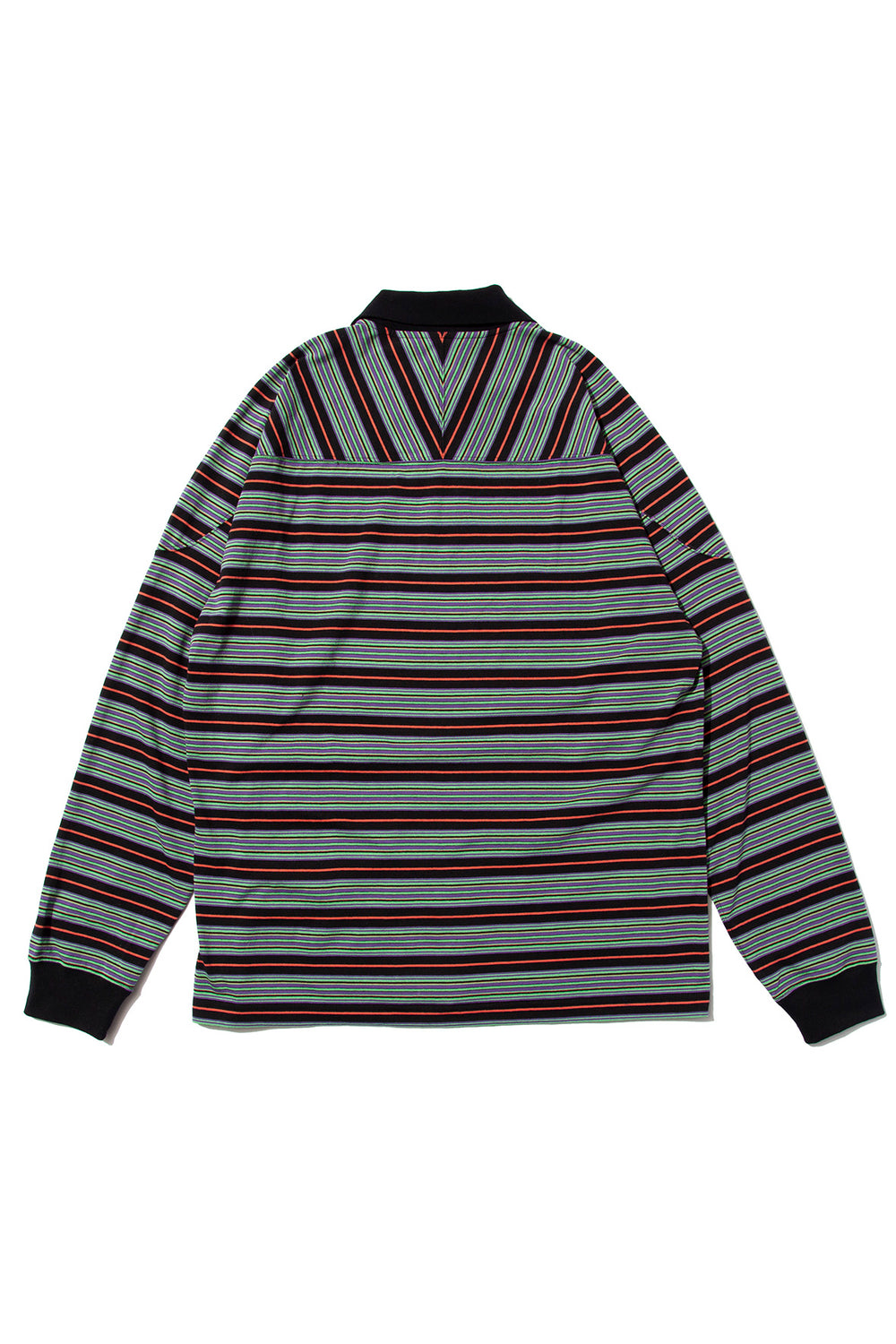 "ROESIE's" Nostalgic Border Polo Shirt BLACK