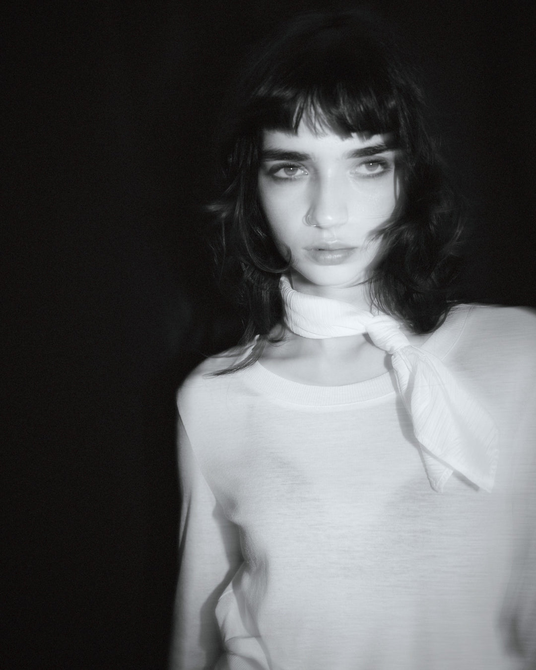 Technical Pleats Scarf White