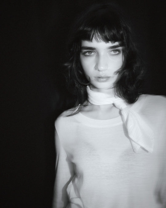 Technical Pleats Scarf White