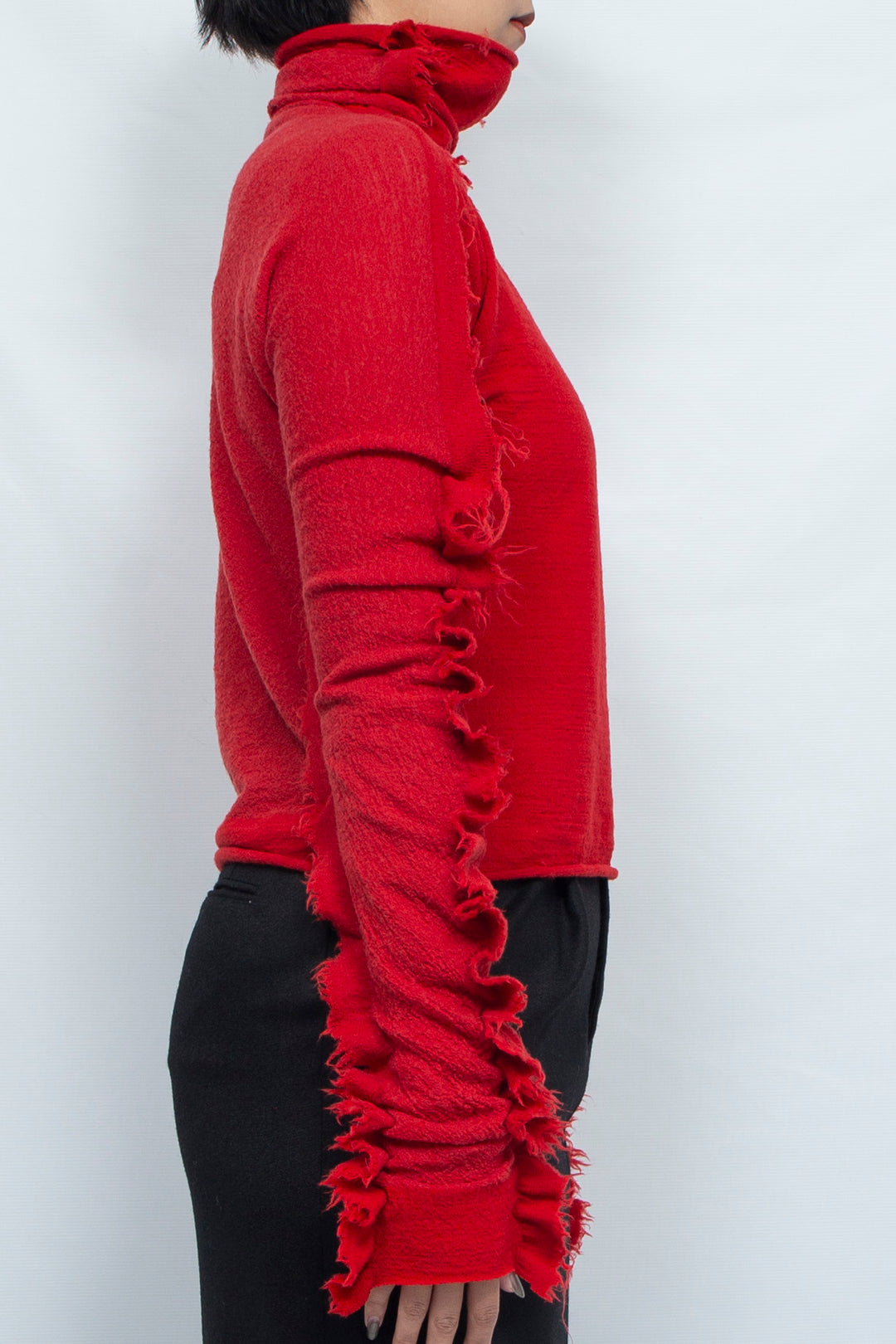 ZEBRA KNIT PULL OVER & ARM WARMERS red