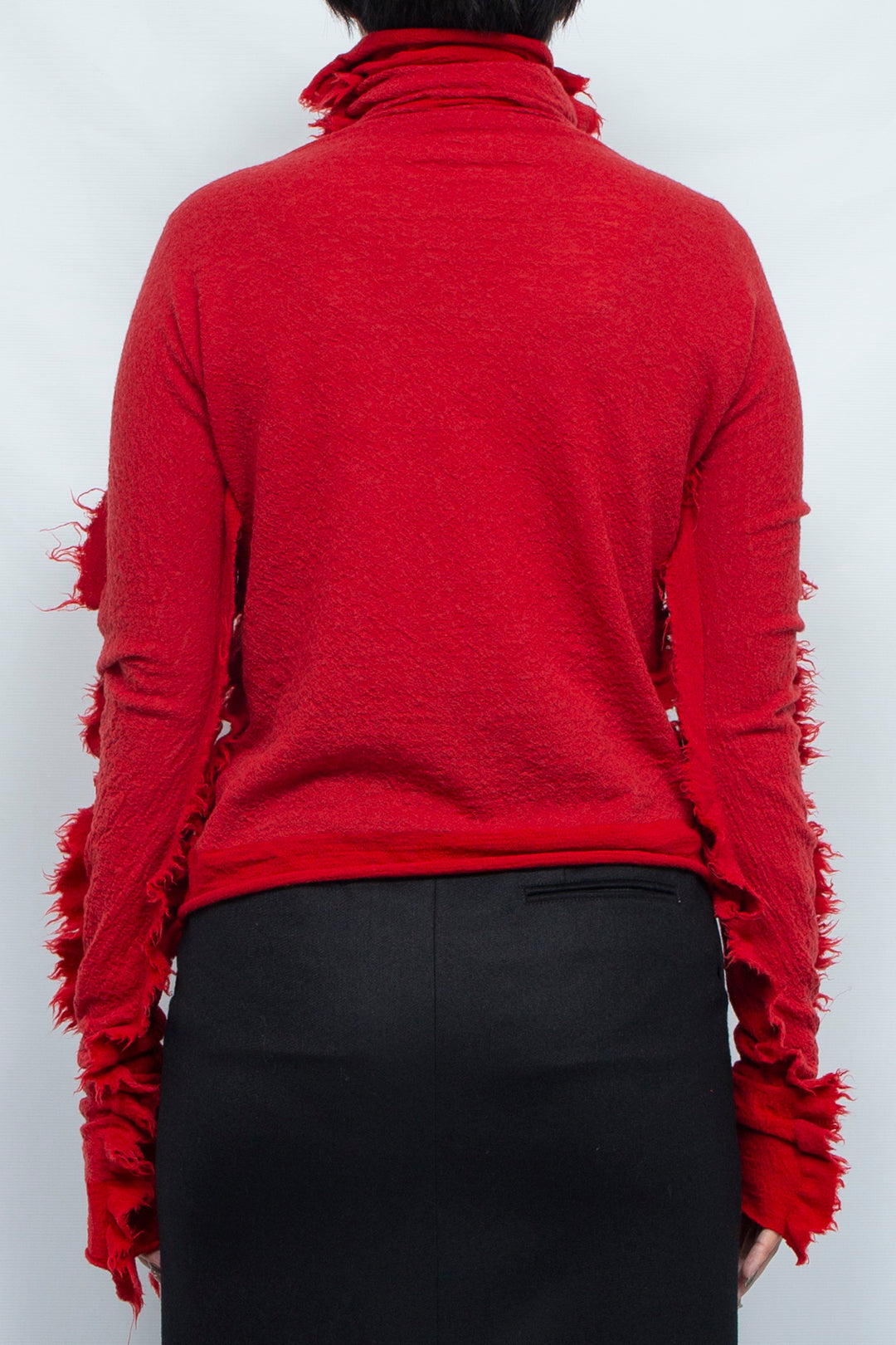 ZEBRA KNIT PULL OVER & ARM WARMERS red