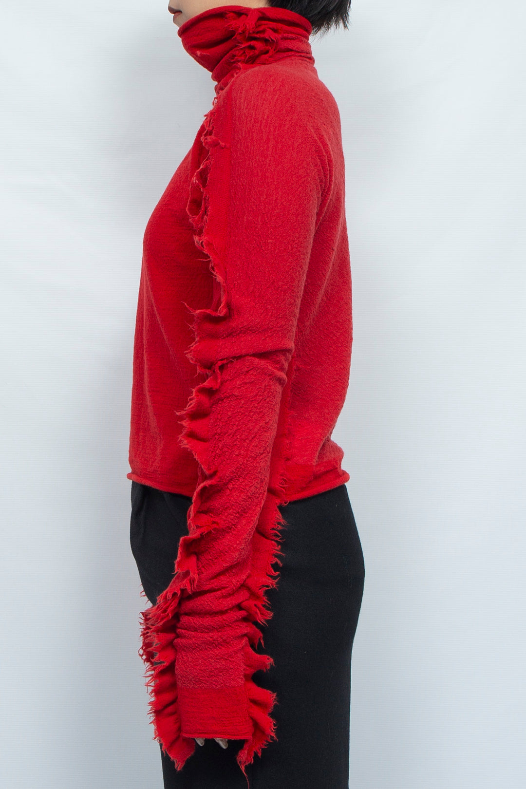 ZEBRA KNIT PULL OVER & ARM WARMERS red