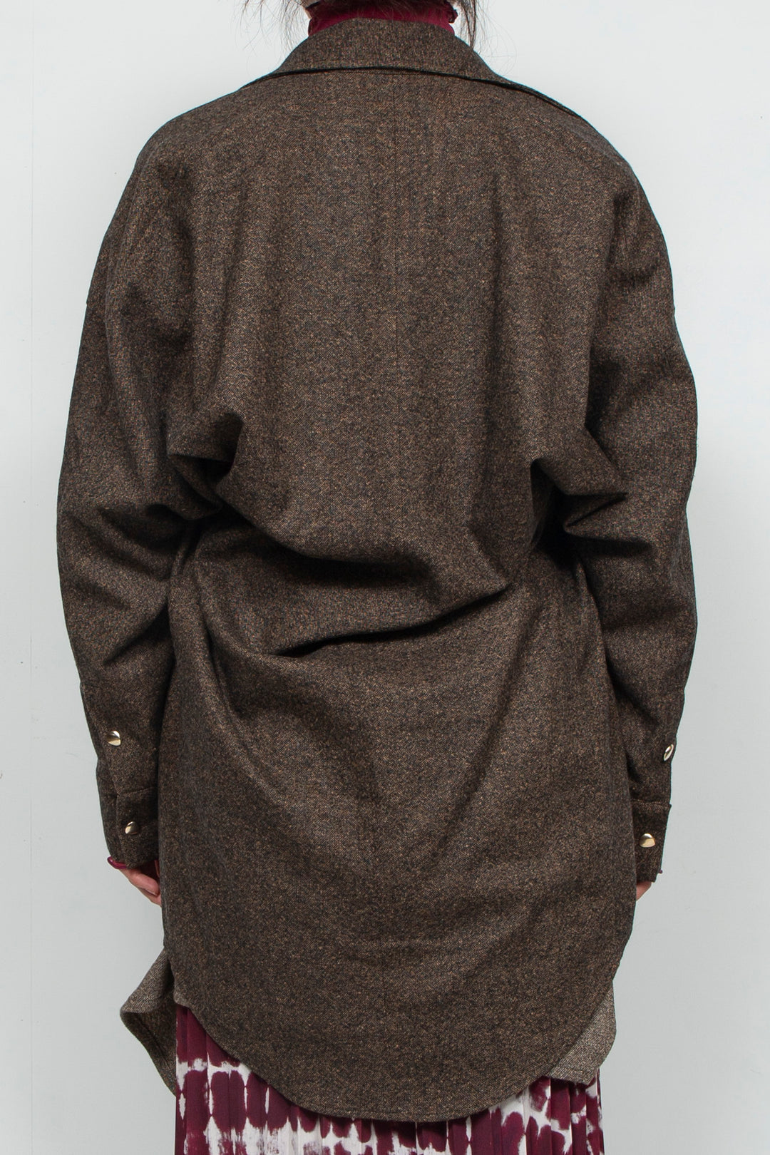 wool deformed shirt BROWN