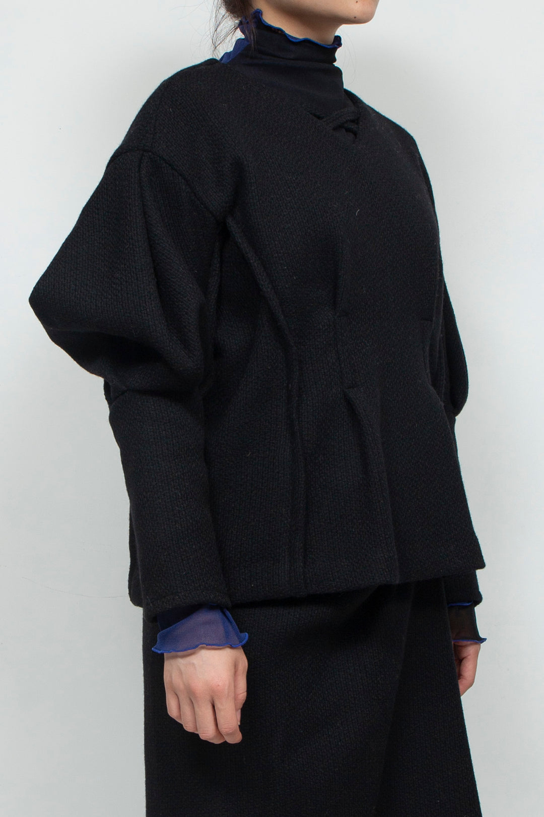 puff sleeve tops BLACK