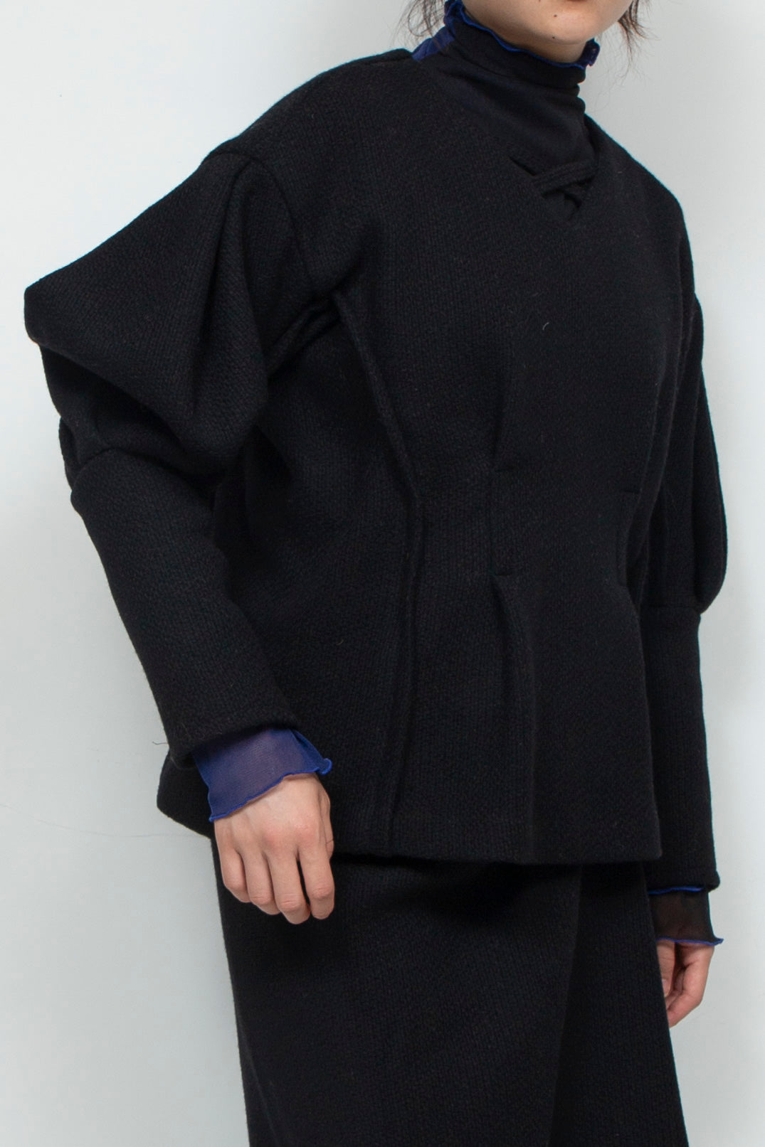 puff sleeve tops BLACK