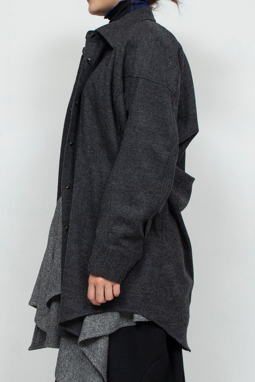 wool deformed shirt GRAY