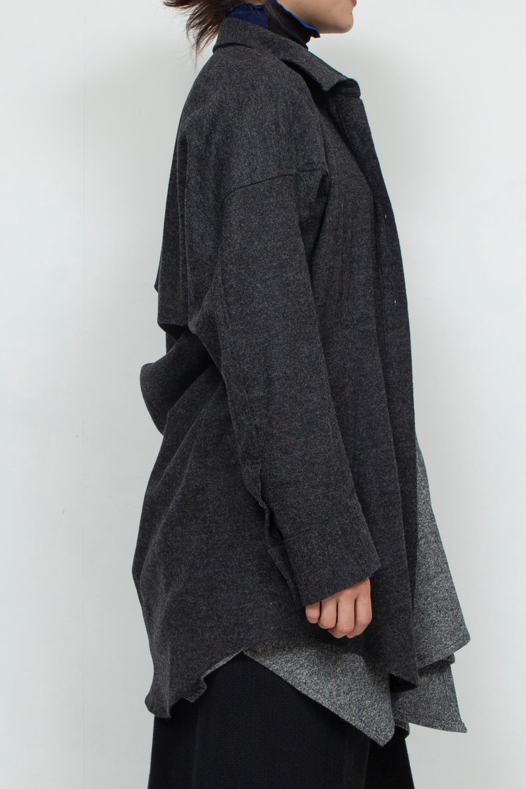 wool deformed shirt GRAY